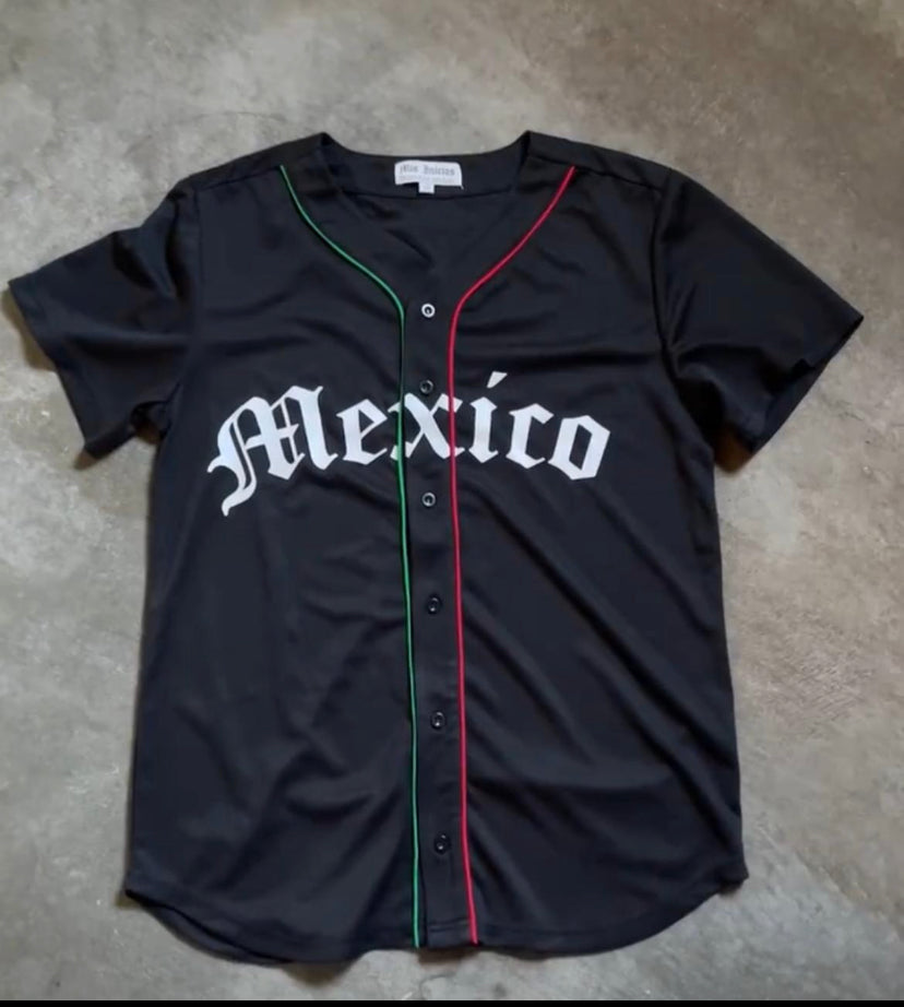 Black Mexico Baseball Jersey