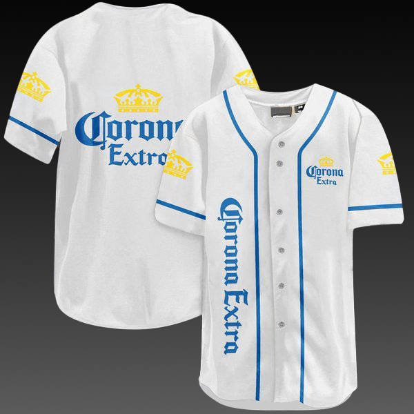 White Corona Extra Beer Baseball Jersey