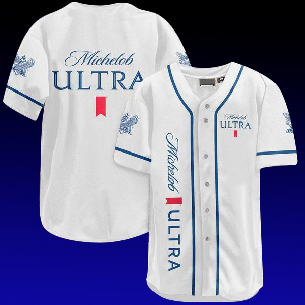 White Michelob Ultra Baseball Jersey