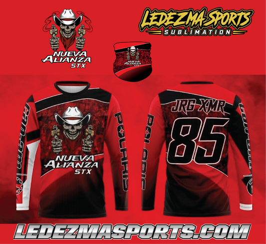 NUEVA ALIANZA STX RED COWBOY SKULL + FACE MASK